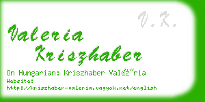 valeria kriszhaber business card